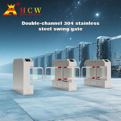 HCW Mechanical Swing Barrier Turnstile FRID Card Access Control 304 Stainless Steel