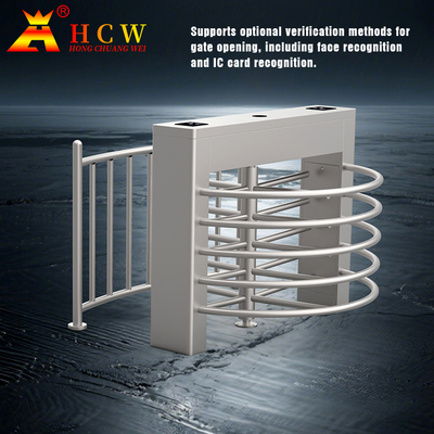 304 Stainless Steel Semi-Automatic Cross Semi-Height Turnstile with Face Recognition Support