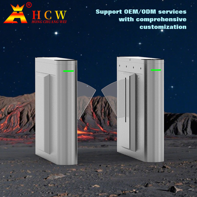 Premium 304 Stainless Steel Smart Swing Gates for Pedestrian Access, Supporting Face Recognition, QR Code Scanning and Card Swiping, Suitable for Subway Stations and Office Buildings