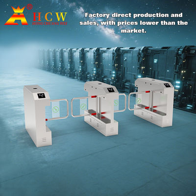 HCW Mechanical Swing Barrier Turnstile FRID Card Access Control 304 Stainless Steel