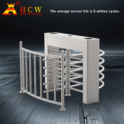 304 Stainless Steel Semi-Automatic Cross Semi-Height Turnstile with Face Recognition Support