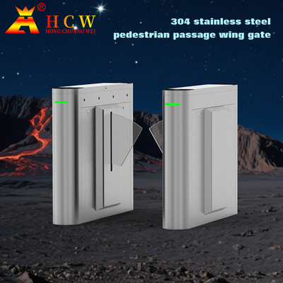 Premium 304 Stainless Steel Smart Swing Gates for Pedestrian Access, Supporting Face Recognition, QR Code Scanning and Card Swiping, Suitable for Subway Stations and Office Buildings