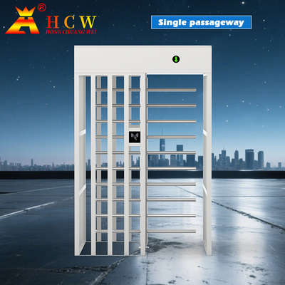 HCW বায়োমেট্রিক ফুল হাইট টার্নস্টাইল গেট দ্বি-দিক 304SS নিরাপত্তা ব্যবস্থা পথচারী নিয়ন্ত্রণ সিস্টেম সহ