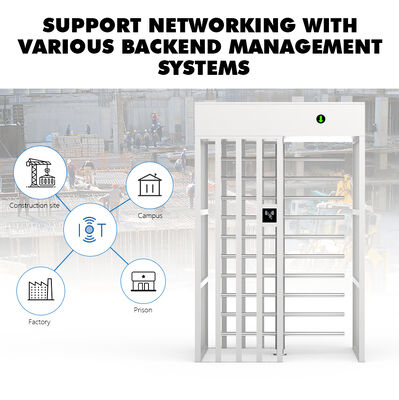 HCW Full Height Turnstile Security Gate with 600mm Channel Width RS232/RS485 Communication and ISO 9001/CE Certification